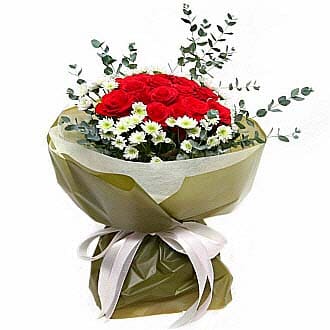 Buy Baby Breath & Roses bouquet for only $149 at Flowers to Korea